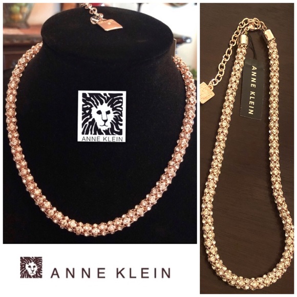Anne Klein Rose Gold Tone Pave Crystal Necklace - Picture 16 of 16
